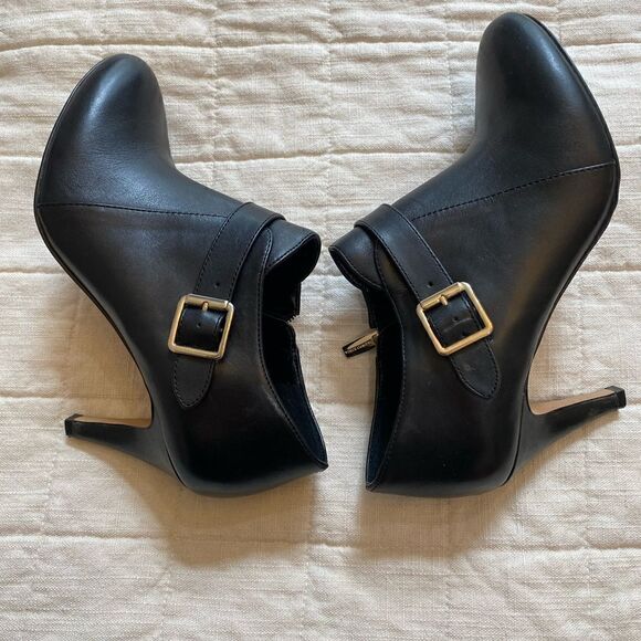 Vince Camuto Vonilesa Black Leather Bootie Women Size 6.5 - Picture 5 of 9